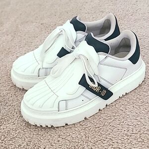 Christian Dior Calfskin Bi-Color Dior-ID Platform Sneakers 37,5 White Deep Blue